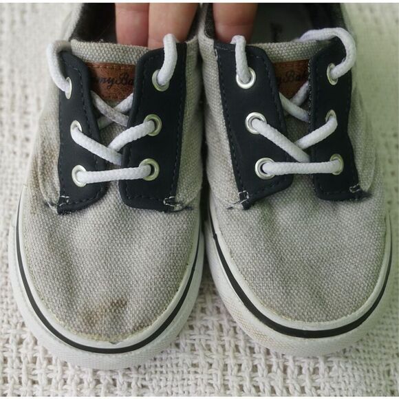 Tommy Bahama Toddler Navy Blue Grey Canvas Sneakers - Picture 3 of 8